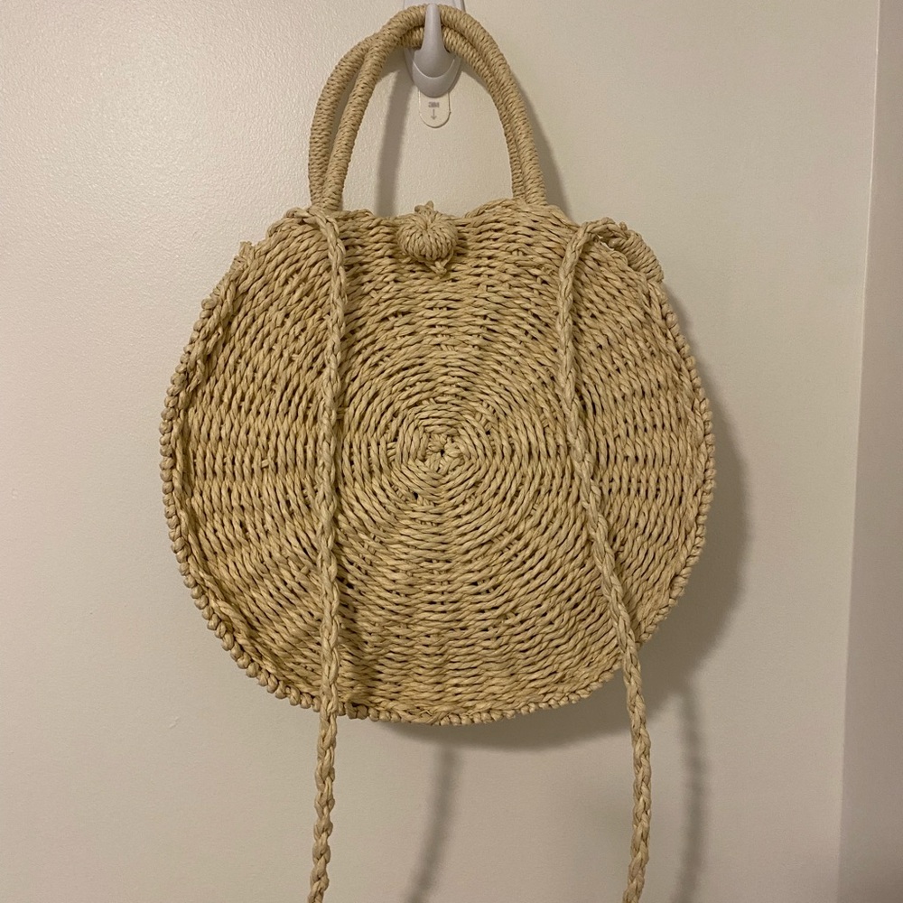 Primark Beach Summer Woven Wicker/ Straw/Rattan Bag Lined With Pocket - Picture 3 of 14